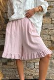 Lina Linen Blend Frill Short Washed Antique Rose